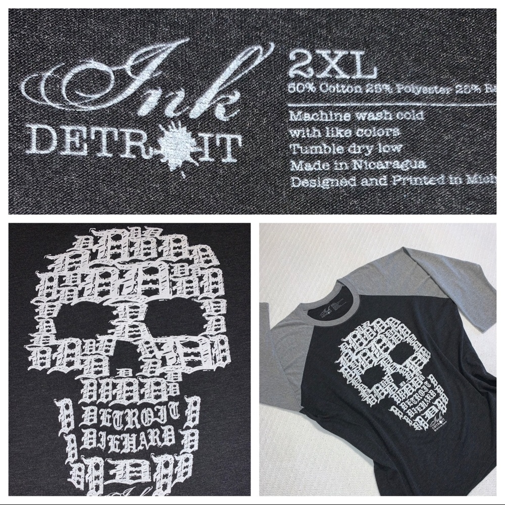 Ink Detroit Raglan Baseball Tee - Unisex
